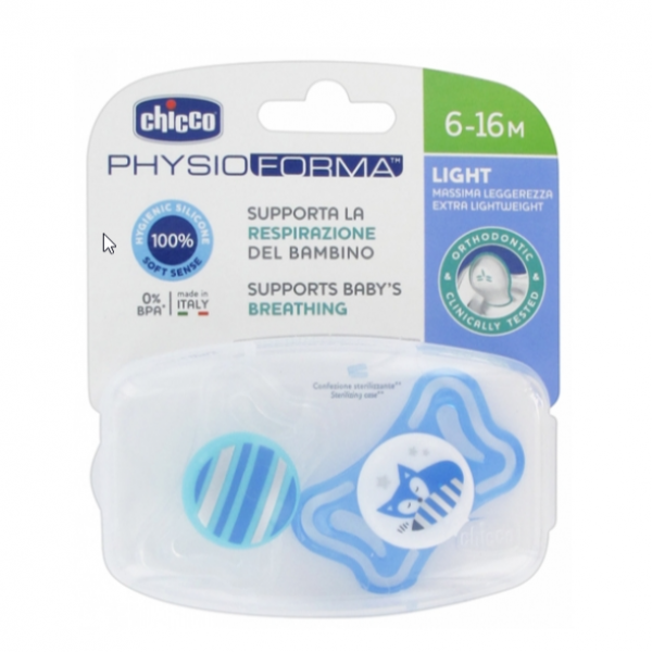Chicco Chupete Physio Light Azul 616 2 Uds